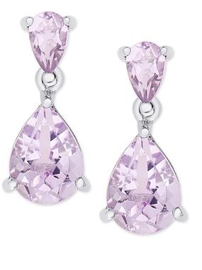 NEW Elegant Lavender Teardrop Drop CZ Earrings